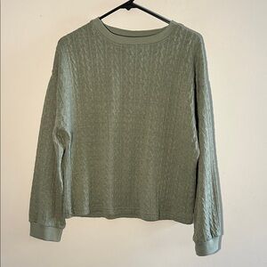 Lissome Lounge, Woman's Size Large Green  Knit Sweater